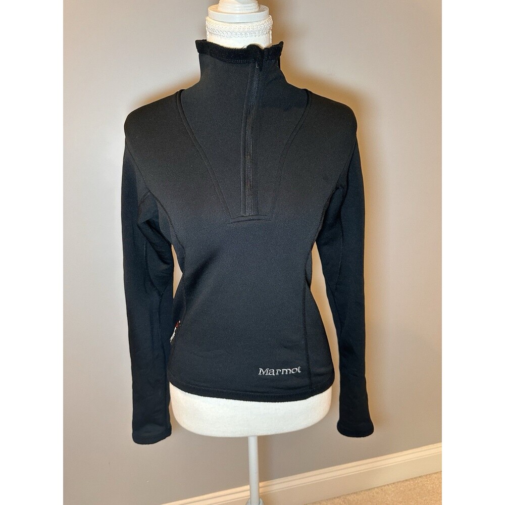 VTG Marmot Women’s Black Polartec Half Zip Pullover Fleece Jacket Size XS-Y2K